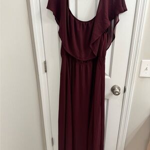 Baltic Born Red Flutter Sleeve Gown for Weddings